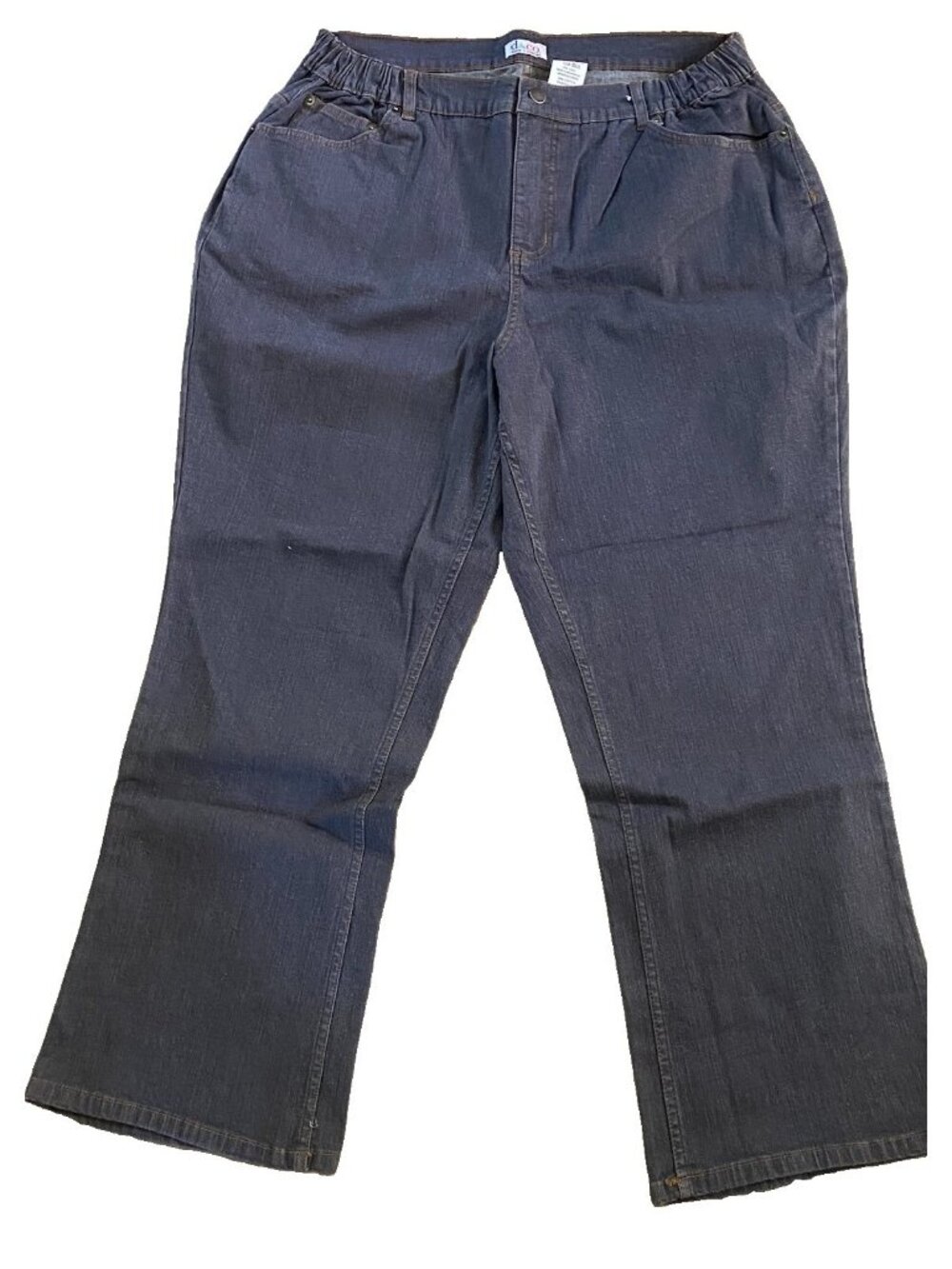 Denim & Co Size 1X Petite Stretch Jeans Light Wash Gray Comfort Waist 1XP NEW